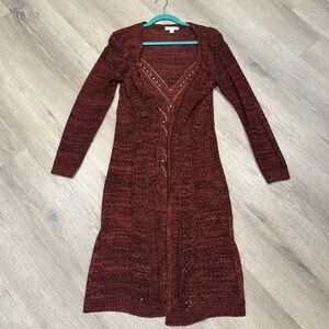 Burnt Orange Long Cardigan